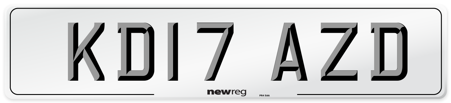 KD17 AZD Number Plate from New Reg